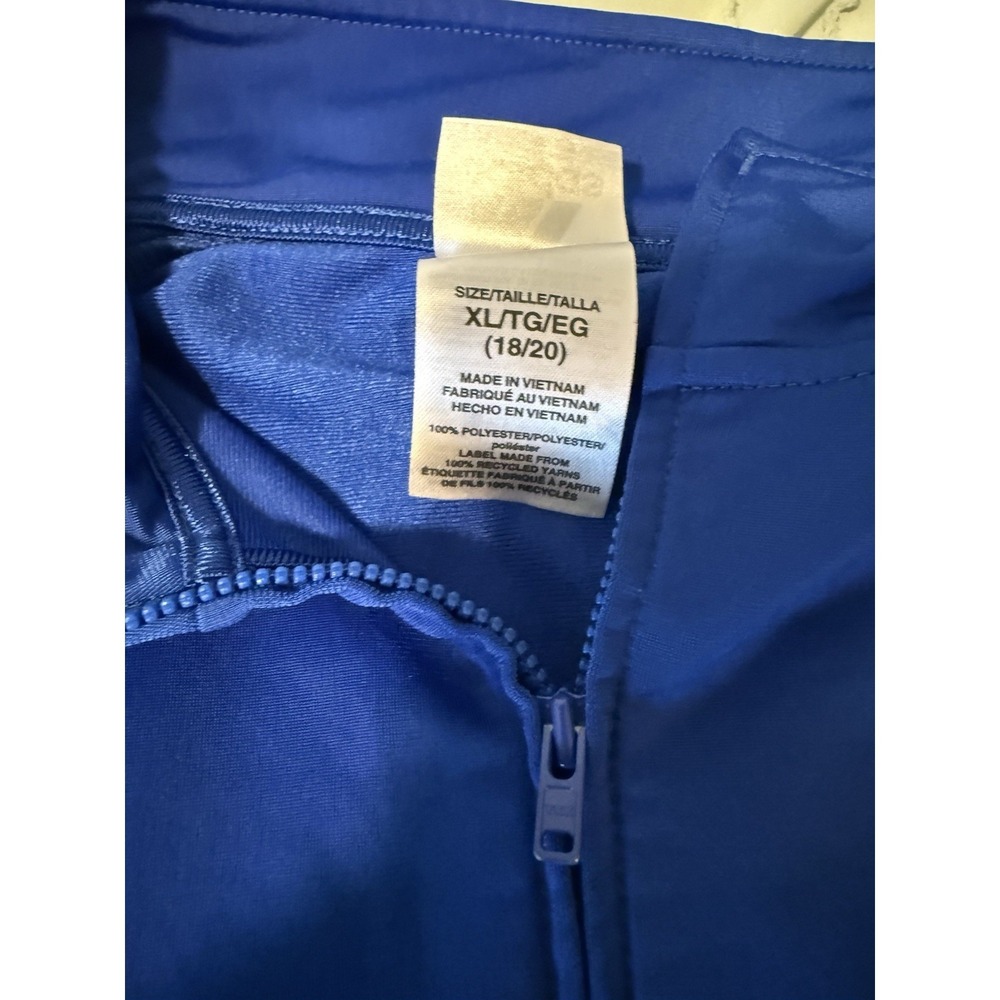 Adidas Vintage Youth XL Blue Full Zip Track Jacket Windbreaker Kids 18/20 - Picture 6 of 6